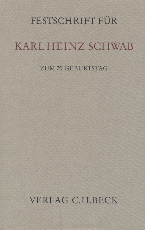 Festschrift für Karl Heinz Schwab zum 70. Geburtstag