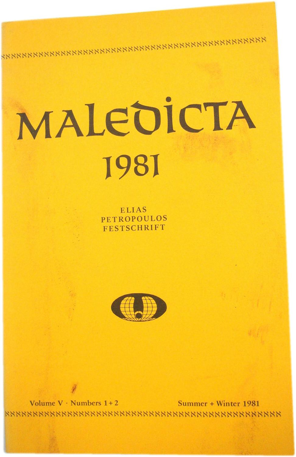 Maledicta: The International Journal of Verbal Aggression: Volume V, Numbers 1 + 2, Summer + Winter 1981 - Aman, Reinhold (Ed.)