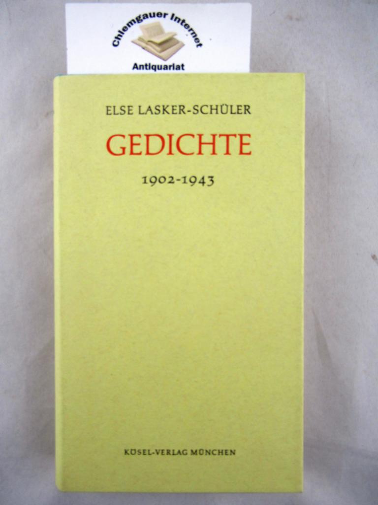 Gedichte Von Else Lasker Schüler gedichte 1902 1943 von lasker schüler - ZVAB