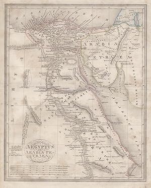 Stahlstich- Karte, n. Renner b. B.I., "Aegyptus et Arabia Petraea".