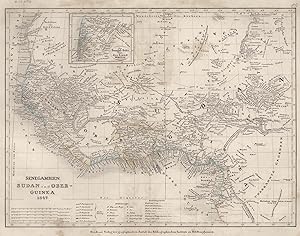 Stahlstich- Karte, n. Radefeld b. B.I., "Senegambien Sudan und Oberguinea .".