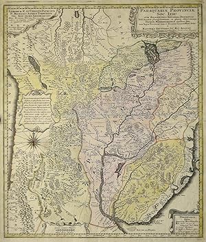 Kupferstich- Karte, v. M. Seutter, "Paraquariae Provinciae Soc. Jesu.".