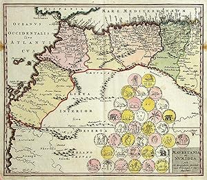 Kupferstich- Karte, b. Chr. Weigel, "Mavretania et Nvmidia".