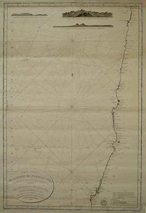 Kupferstich- Karte, v. Vicq aus Depot-General-de-la-Marine, "Carte Réduite de la Partie de la Côt...