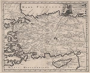 Kupferstich- Karte, von Cluver, "Chersonesi quae hodie Natolia descriptio".
