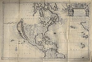 Kupferstich- Karte, aus "Naaukeurige versameling" von Peter vander AA, "T noorder Deel van Amerik...