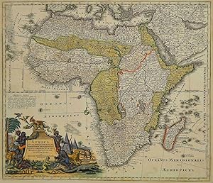 Kupferstich- Karte, n. Gottfrid Rogg b. M. Seutter, "Africa .".