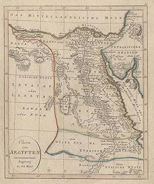 Kupferstich- Karte, b. J. Walch, "Charte von Aegypten".