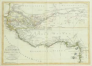 Kupferstich- Karte, v. Gaspari b. Geogr. Inst. Weimar, "Charte von Senegambien und Ober-Guinea ne...