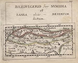 Kupferstich- Karte, aus Duval / Hoffmann, "Biledvlgerid sive Nvmidia et Zaara alias Desertum dict...