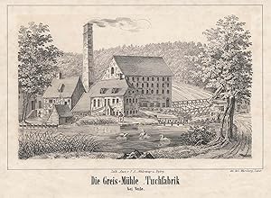 Teilansicht, Greis Mühle, "Die Greis-Mühle. Tuchfabrik bei Veile".