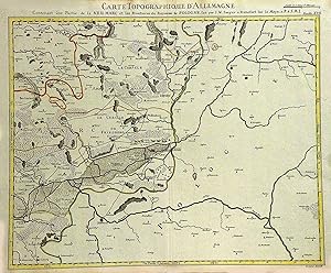 Kupferstich- Karte, v. Berndt b. I. W. Iaeger, "Carte Topographique d'Allemagne Contenant une Par...
