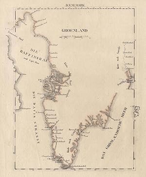 Litho.- Karte, aus Schliebens Atlas von Europa, "Groenland".