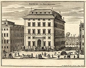 Teilansicht, Bank, "Banco in Stockholm".