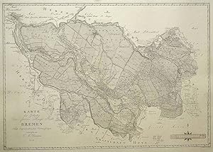 Kupferstich- Karte, v. G.A. Tischbein n. C. A. Heinchen, "Karte des Gebietes der freien Hanse Sta...