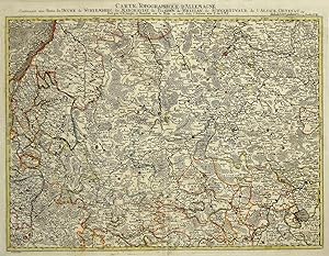 Kupferstich- Karte, n. I.G. Facius b. I. W. Iaeger, "Carte topographique D'Allemagne Contenant du...