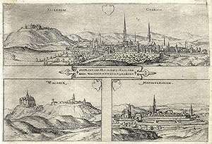 Gesamtansicht ( 6,7 x 22 ), darunter 2 weitere kleine Ansichten von Waldeck und Mengeringshausen ...