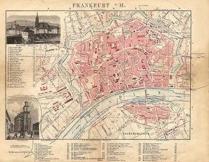 Stadtplan mit 2 Ansichten, "Frankfurt a./M.".