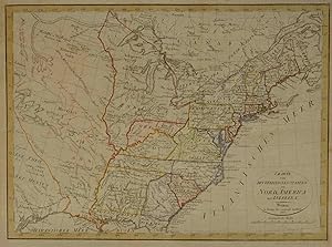 Kupferstich- Karte, v. Gaspari b. Geogr. Inst. Weimar, "Charte von den Vereinigten Staaten von No...