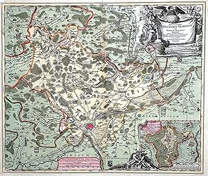 Kupferstich- Karte, n. I. Chr. Lauterbach b. J. B. Homann, "Nova et accurata Territorii Vlmensis ...