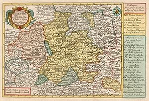 Kupferstich- Karte, b. J.G Schreiber seel. Erben, "Landgrafschaft Nieder-Hessen, und die Grafscha...
