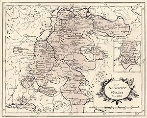 Kupferstich- Karte, b. Reilly, "Das Hochstift Fulda".