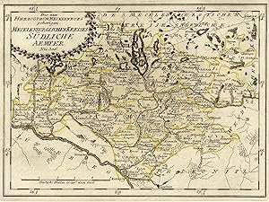 Kupferstich- Karte, b. Reilly, "Des zum Herzogthum Mecklenburg gehörigen Mecklenburgischen Kreise...