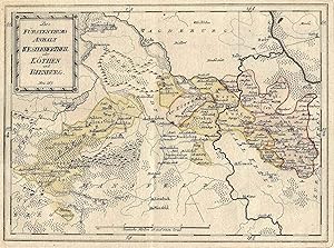 Kupferstich- Karte, b. Reilly, "Des Fürstenthums Anhalt westlicher Theil oder Köthen und Bernburg".