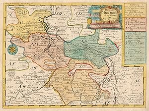 Kupferstich- Karte, b. J. G. Schreiber, "Das Stifft Merseburg".