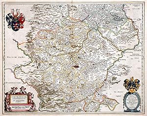Kupferstich- Karte, n. A. Erich b. J. Blaeu, "Thuringia landgraviatus".