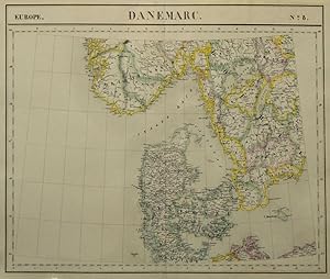 Litho.- Karte, v. H. Ode aus Vandermaelen, "Danemarc".