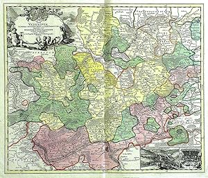 Kupferstich- Karte, b. J. B. Homann, "Pars Vederoviae . et com. Nassovicor . regionem Schwalbacen...