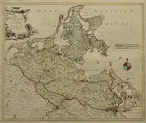 Kupferstich- Karte, n. Andreas Mayer bei Joh. Walch, "Mappa Pomeraniae Anterioris Sveciae ac Prin...