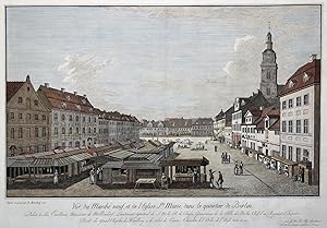 B "Vue du Marché neuf, et de l'Eglise Ste. Marie, dans le quartier de Berlin. - Dediée á Son Exce...