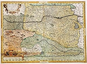 Kupferstich- Karte, n. W. Lazius aus Ortelius, "Avstriae dvcatvs chorographia, Wolgango Lazio auc...