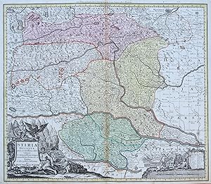 Kupferstich - Karte, n. G.M. Vischer bei Seutter, "Stiria Ducatus juxta recentissimas observation...