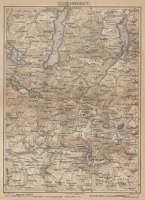 Lithografie - Karte, n. Keil b. B.I., "Salzkammergut".