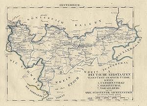 Lithografie - Karte, aus Schliebens Atlas von Europa, "A. Deutsche Erbstaaten. VI. Gefürst. Grafs...
