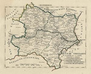Lithografie - Karte, aus Schliebens Atlas von Europa, "A. Deutsche Erbstaaten. I) Land unter der ...