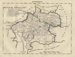 Lithografie - Karte, aus Schliebens Atlas von Europa, "A. Deutsche Erbstaaten. I) Land ob der Ens...