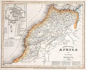 Stahlstich- Karte, v. Radefeld aus Meyers Grosser Handatlas, "Nordwestliches Africa oder das Sult...