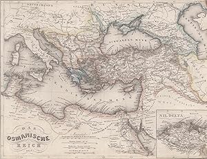 Stahlstich- Karte, v. Adam b. B.I., "Das Osmanische Reich 1854".