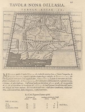 Kupferstich- Karte v. Porro n. Ptolemaeus b. Magini, "Tabvla Asiae IX.".