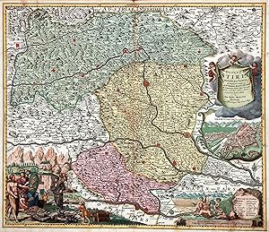 Kupferstich - Karte, n. G. M. Vischer b. J. B. Homann, "Ducatus Stiriae novissima tabula .".