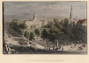 Teilansicht, Park und Stadthaus zu New York, "Rathaus von New-York".