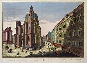 Teilansicht, Peterskirche mit dem Petersplatz "Templum S. Petri versus domum custodiarum Viennae.".
