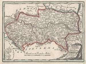 Kupferstich- Karte, von Langer nach C. Agneton bei Artaria, "Vollständige Post-Karte des Erzherzo...