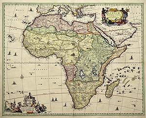 Kupferstich- Karte, b. Nic. Visscher, "Africae accurata tabula".