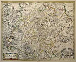 Kupferstich- Karte, b. Joh. Janssonius II, "Thuringia Lantgraviatus".