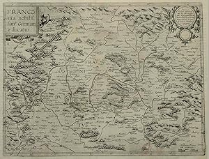 Kupferstich- Karte, b. De Jode, "Franconia, nobilissim Germaniae ducatus".